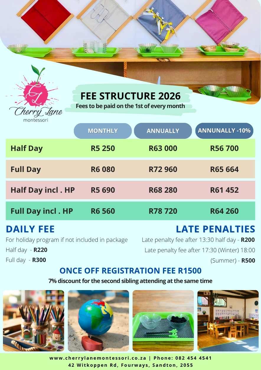 Cherry Lane Montessori Fee Structure 2026